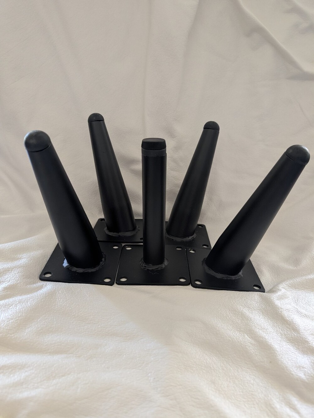 Modern Black Metal Furniture Legs Set of 4